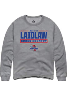 Matilda Laidlaw  Rally Tulsa Golden Hurricane Mens Graphite NIL Stacked Box Long Sleeve Crew Sweat..