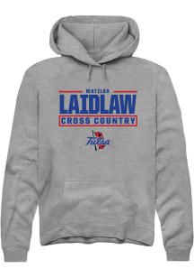 Matilda Laidlaw  Rally Tulsa Golden Hurricane Mens Graphite NIL Stacked Box Long Sleeve Hoodie