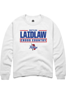 Matilda Laidlaw  Rally Tulsa Golden Hurricane Mens White NIL Stacked Box Long Sleeve Crew Sweatshi..