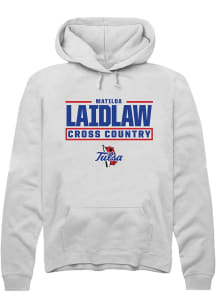 Matilda Laidlaw  Rally Tulsa Golden Hurricane Mens White NIL Stacked Box Long Sleeve Hoodie