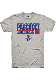 Tallulah Pascucci  Tulsa Golden Hurricane Ash Rally NIL Stacked Box Short Sleeve T Shirt
