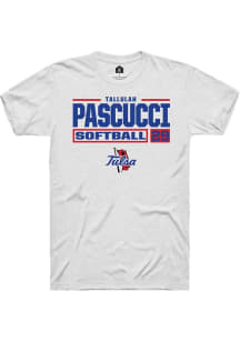 Tallulah Pascucci  Tulsa Golden Hurricane White Rally NIL Stacked Box Short Sleeve T Shirt