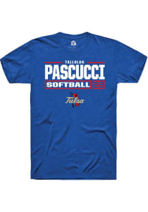 Tallulah Pascucci  Tulsa Golden Hurricane Blue Rally NIL Stacked Box Short Sleeve T Shirt