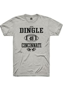 Jack Dingle  Cincinnati Bearcats Ash Rally NIL Sport Icon Short Sleeve T Shirt