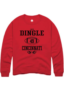 Jack Dingle  Rally Cincinnati Bearcats Mens Red NIL Sport Icon Long Sleeve Crew Sweatshirt