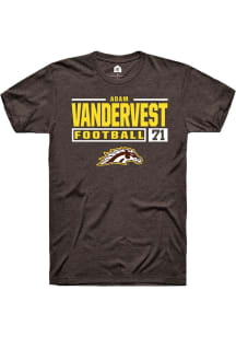 Adam Vandervest  Western Michigan Broncos Brown Rally Football NIL Stacked Box Short Sleeve T Shir..