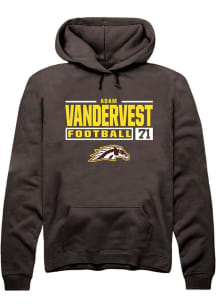 Adam Vandervest  Rally Western Michigan Broncos Mens Brown Football NIL Stacked Box Long Sleeve Ho..