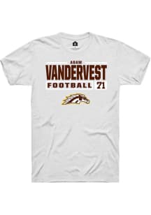 Adam Vandervest  Western Michigan Broncos White Rally Football NIL Stacked Box Short Sleeve T Shir..