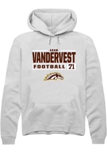 Adam Vandervest  Rally Western Michigan Broncos Mens White Football NIL Stacked Box Long Sleeve Ho..