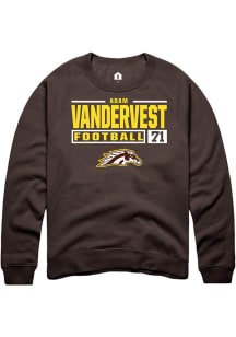 Adam Vandervest  Rally Western Michigan Broncos Mens Brown Football NIL Stacked Box Long Sleeve Cr..
