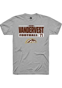 Adam Vandervest  Western Michigan Broncos Grey Rally Football NIL Stacked Box Short Sleeve T Shirt