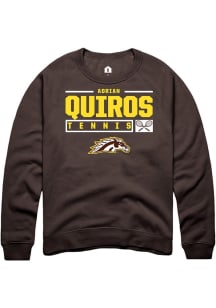 Adrian Quiros  Rally Western Michigan Broncos Mens Brown NIL Stacked Box Long Sleeve Crew Sweatshi..