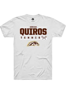 Adrian Quiros  Western Michigan Broncos White Rally NIL Stacked Box Short Sleeve T Shirt