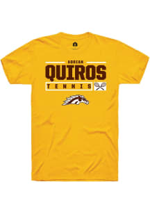 Adrian Quiros  Western Michigan Broncos Gold Rally NIL Stacked Box Short Sleeve T Shirt