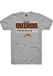 Adrian Quiros  Western Michigan Broncos Grey Rally NIL Stacked Box Short Sleeve T Shirt