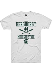 Adam  Berghorst  Michigan State Spartans White Rally NIL Sport Icon Short Sleeve T Shirt