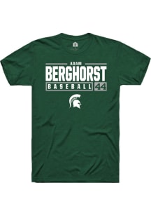 Adam  Berghorst  Michigan State Spartans Green Rally NIL Stacked Box Short Sleeve T Shirt