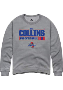 Dax Collins  Rally Tulsa Golden Hurricane Mens Graphite Football NIL Stacked Box Long Sleeve Crew..