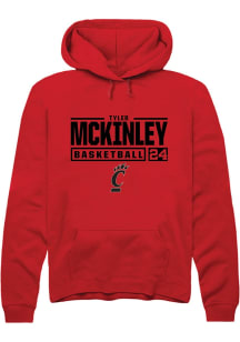 Tyler McKinley  Rally Cincinnati Bearcats Mens Red NIL Stacked Box Long Sleeve Hoodie
