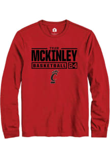 Tyler McKinley  Cincinnati Bearcats Red Rally NIL Stacked Box Long Sleeve T Shirt