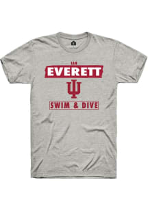 Ian Everett  Indiana Hoosiers Ash Rally NIL Striped Short Sleeve T Shirt