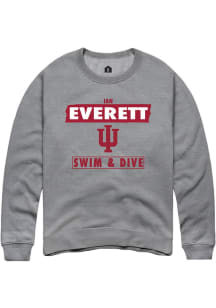 Ian Everett  Rally Indiana Hoosiers Mens Grey NIL Striped Long Sleeve Crew Sweatshirt