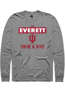 Ian Everett  Indiana Hoosiers Grey Rally NIL Striped Long Sleeve T Shirt