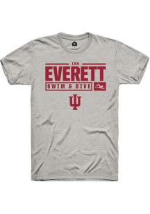 Ian Everett  Indiana Hoosiers Ash Rally NIL Stacked Box Short Sleeve T Shirt