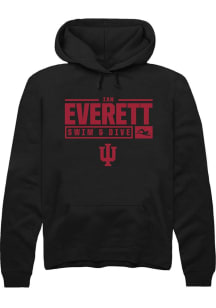 Ian Everett  Rally Indiana Hoosiers Mens Black NIL Stacked Box Long Sleeve Hoodie