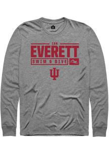Ian Everett  Indiana Hoosiers Graphite Rally NIL Stacked Box Long Sleeve T Shirt