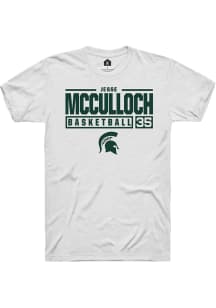 Jesse McCulloch  Michigan State Spartans White Rally NIL Stacked Box Short Sleeve T Shirt