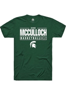 Jesse McCulloch  Michigan State Spartans Green Rally NIL Stacked Box Short Sleeve T Shirt