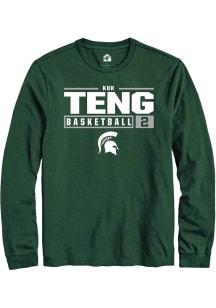 Kur Teng  Michigan State Spartans Green Rally NIL Stacked Box Long Sleeve T Shirt