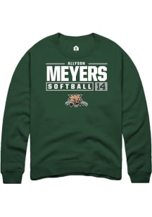 Allyson Meyers  Rally Ohio Bobcats Mens Green NIL Stacked Box Long Sleeve Crew Sweatshirt