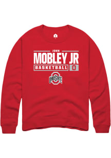 John Mobley Jr.  Rally Ohio State Buckeyes Mens Red NIL Stacked Box Long Sleeve Crew Sweatshirt
