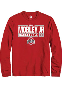 John Mobley Jr.  Ohio State Buckeyes Red Rally NIL Stacked Box Long Sleeve T Shirt