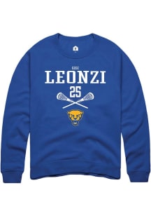 Gigi Leonzi  Rally Pitt Panthers Mens Blue NIL Sport Icon Long Sleeve Crew Sweatshirt