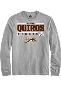 Adrian Quiros  Western Michigan Broncos Grey Rally NIL Stacked Box Long Sleeve T Shirt