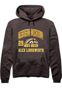 Alex Lindewirth  Rally Western Michigan Broncos Mens Brown NIL Arch Logo Long Sleeve Hoodie