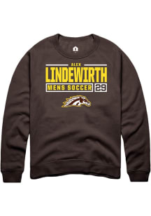Alex Lindewirth  Rally Western Michigan Broncos Mens Brown NIL Stacked Box Long Sleeve Crew Sweats..