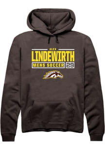 Alex Lindewirth  Rally Western Michigan Broncos Mens Brown NIL Stacked Box Long Sleeve Hoodie