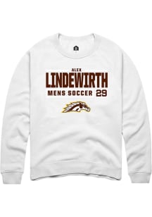 Alex Lindewirth  Rally Western Michigan Broncos Mens White NIL Stacked Box Long Sleeve Crew Sweats..