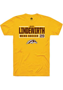 Alex Lindewirth  Western Michigan Broncos Gold Rally NIL Stacked Box Short Sleeve T Shirt