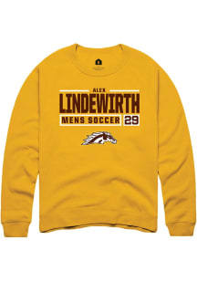 Alex Lindewirth  Rally Western Michigan Broncos Mens Gold NIL Stacked Box Long Sleeve Crew Sweatsh..