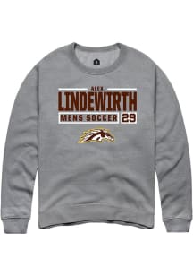 Alex Lindewirth  Rally Western Michigan Broncos Mens Grey NIL Stacked Box Long Sleeve Crew Sweatsh..