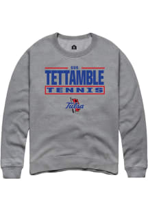 Gus Tettamble  Rally Tulsa Golden Hurricane Mens Graphite NIL Stacked Box Long Sleeve Crew Sweatsh..
