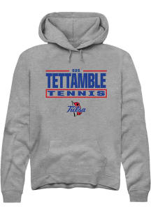Gus Tettamble  Rally Tulsa Golden Hurricane Mens Graphite NIL Stacked Box Long Sleeve Hoodie