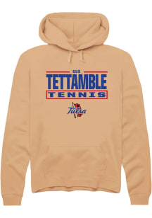 Gus Tettamble  Rally Tulsa Golden Hurricane Mens Gold NIL Stacked Box Long Sleeve Hoodie