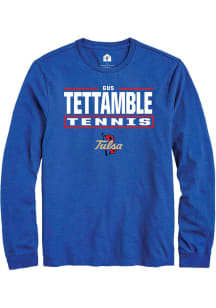Gus Tettamble  Tulsa Golden Hurricane Blue Rally NIL Stacked Box Long Sleeve T Shirt