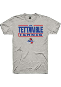 Gus Tettamble  Tulsa Golden Hurricane Ash Rally NIL Stacked Box Short Sleeve T Shirt